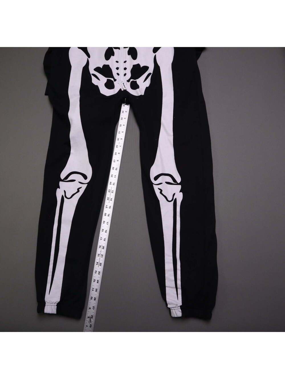 Tipsy Elves Skeleton Jumpsuit Onesie Costume Full Zip Hood Halloween - Picture 8 of 13